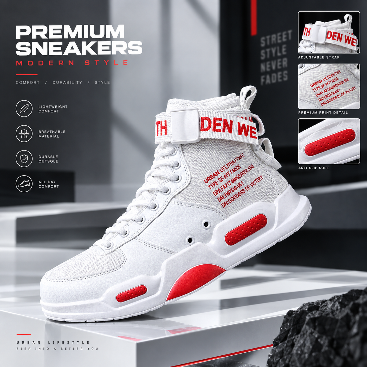 Men's Air Force One Style Sneakers
