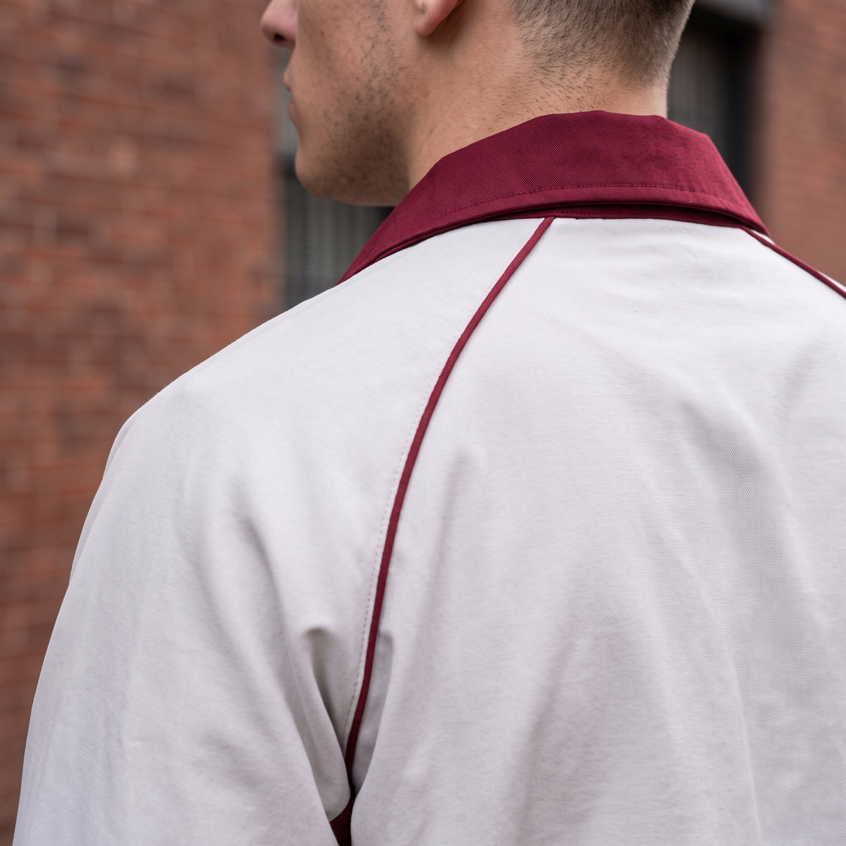Crimson Grid Windbreaker Jacket