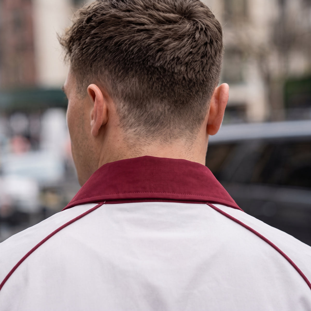 Crimson Grid Windbreaker Jacket