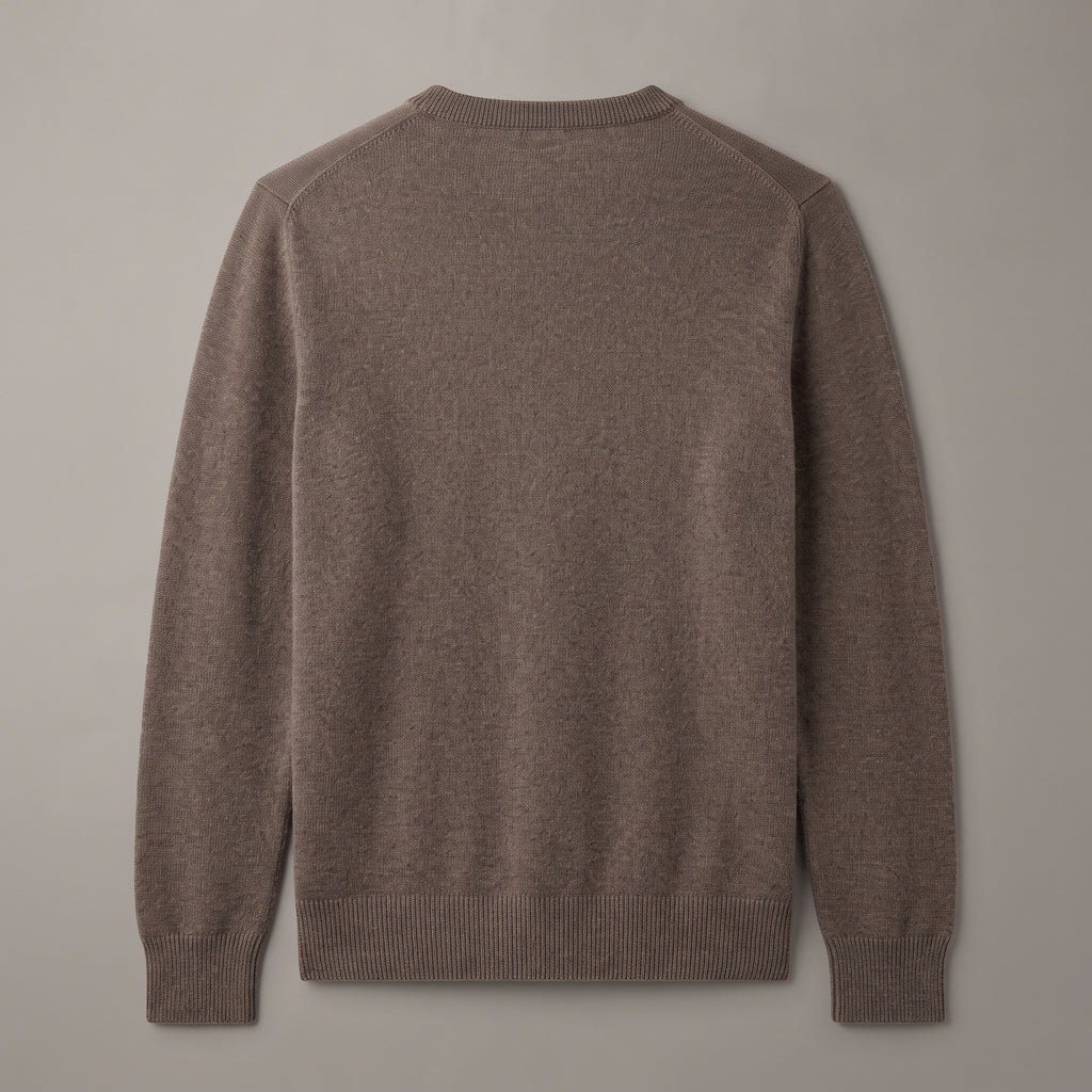 Taupe Brown Crew-Neck Sweater