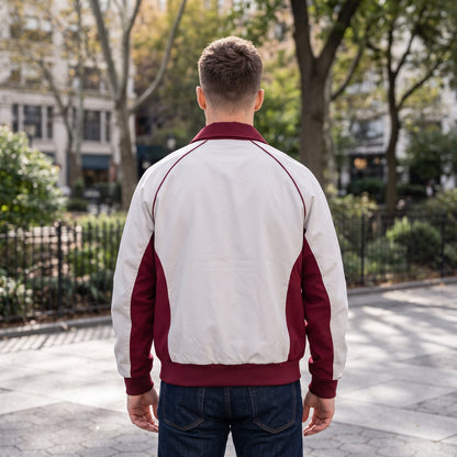Crimson Grid Windbreaker Jacket