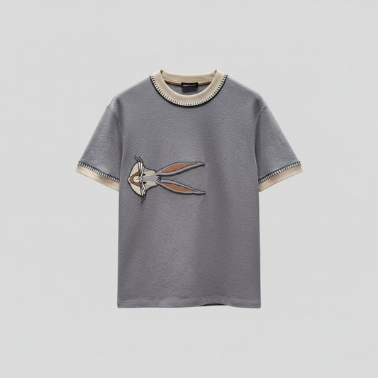 Men’s round-neck short-sleeve cartoon print T-shirt